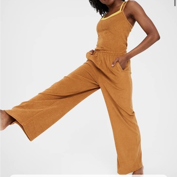 aerie Pants - OFFLINE By Aerie Summer Lights Terry Jumpsuit Tan Small